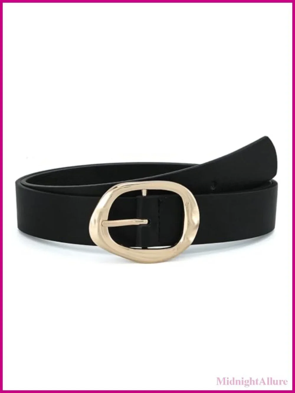 Faux Leather Belt for Jeans Dresses, 1.2 in Wide Fashion Buckle Waist Belt
